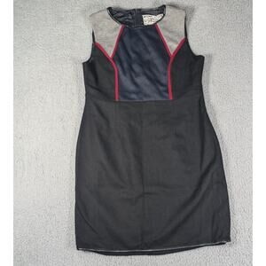 Pink Martini Dress Womens Size Large Black Blue Color Block Mini Skirt